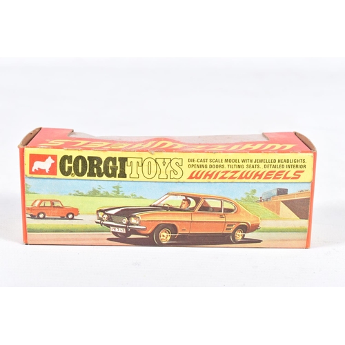 83 - A BOXED CORGI TOYS WHIZZWHEELS FORD CAPRI V6 3 LITRE, No.311, fluorescent orange with red WW hubs, a... 