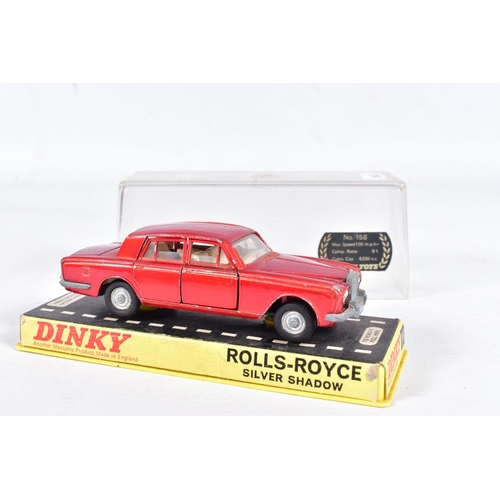 84 - TWO BOXED DINKY TOYS ROLLS-ROYCE CARS, Phantom V Limousine, No.152 version with navy blue body, chau... 