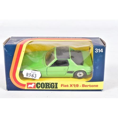 85 - FIVE BOXED CORGI TOYS CAR MODELS, Jaguar XJ12C, No.286, Citroen Dyane, No.287, metallic yellow, Fiat... 