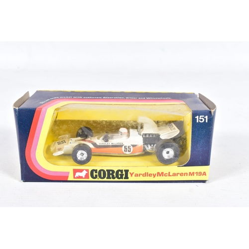 86 - A QUANTITY OF BOXED ASSORTED CORGI TOYS 1970'S FORMULA 1 RACING CARS, No's. 150 - 156, 158 - 161, wi... 