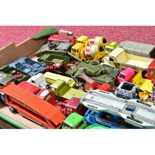 89 - A QUANTITY OF UNBOXED AND ASSORTED PLAYWORN DIECAST VEHICLES, majority are assorted lorry, truck and... 