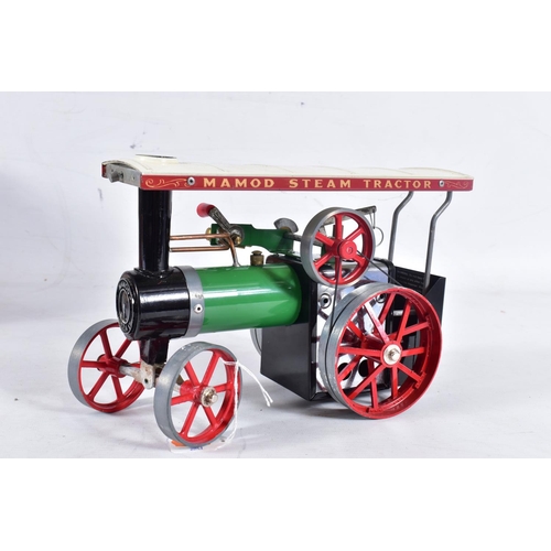 91 - A BOXED MAMOD LIVE STEAM TRACTION ENGINE, No.TE1A, not tested, playworn condition, with some wear an... 