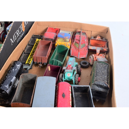 93 - A QUANTITY OF UNBOXED AND ASSORTED PLAYWORN DIECAST VEHICLES, to include Dinky Toys Plymouth U.S.A. ... 