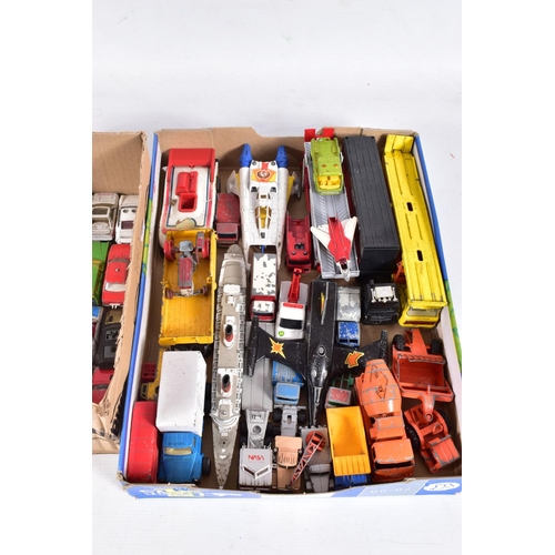 95 - A QUANTITY OF UNBOXED AND ASSORTED PLAYWORN DIECAST VEHICLES, to include Corgi Toys Buck Rogers Star... 