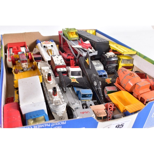 95 - A QUANTITY OF UNBOXED AND ASSORTED PLAYWORN DIECAST VEHICLES, to include Corgi Toys Buck Rogers Star... 