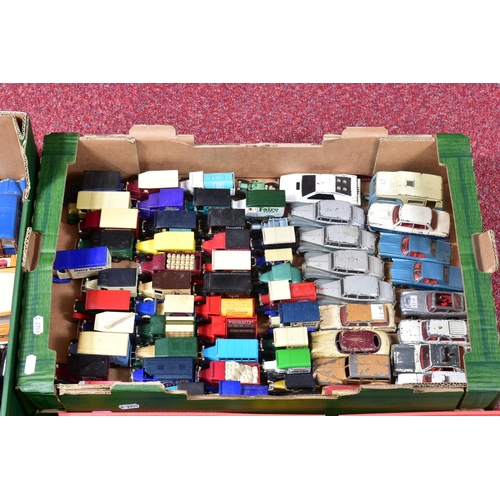 96 - A QUANTITY OF UNBOXED AND ASSORTED PLAYWORN DIECAST VEHICLES, majority are assorted car and van mode... 