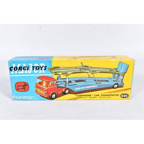 107 - A BOXED CORGI MAJOR TOYS BEDFORD TK CARRIMORE CAR TRANSPORTER, No.1105, appears complete and in very... 