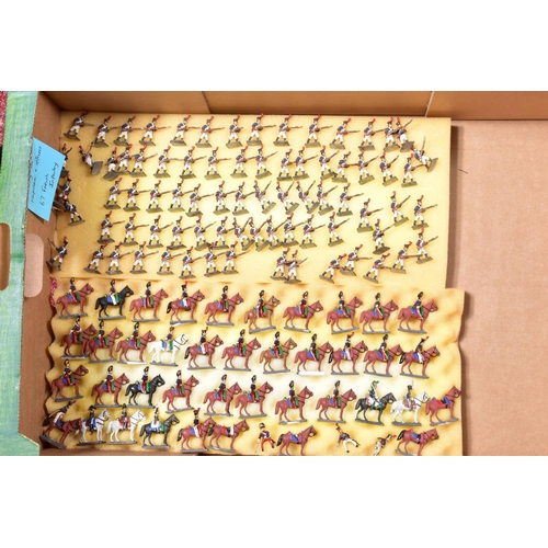 110 - A COLLECTION OF WHITE METAL WARGAMING FIGURES, majority are Napoleonic era British and French forces... 