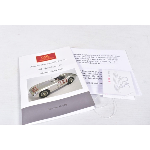 143 - A BOXED CMC 1/18 SCALE MERCEDES-BENZ 300 SLR (W196S) MILLE MIGLIA WINNER 1955, No.M-066, complete an... 