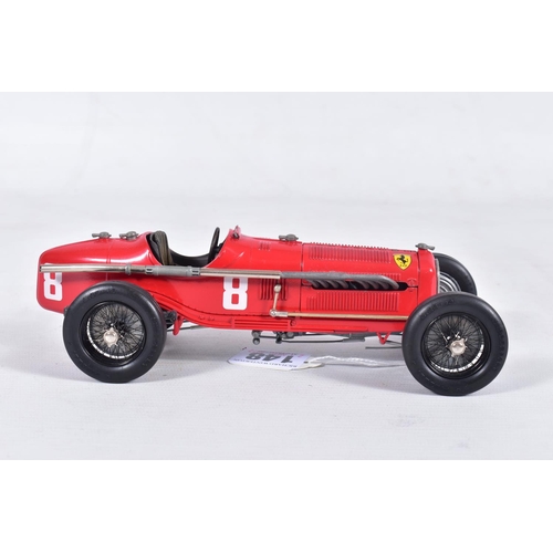 148 - AN UNBOXED DIECAST 1/18 SCALE 1930'S ALFA ROMEO RACING CAR, missing windscreen and one of the steeri... 