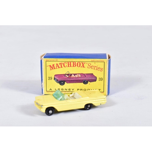 154 - FIVE BOXED MATCHBOX 1-75 SERIES CAR MODELS, Ford Zephyr, No.33, Vauxhall Victor Estate Car, No.38, P... 