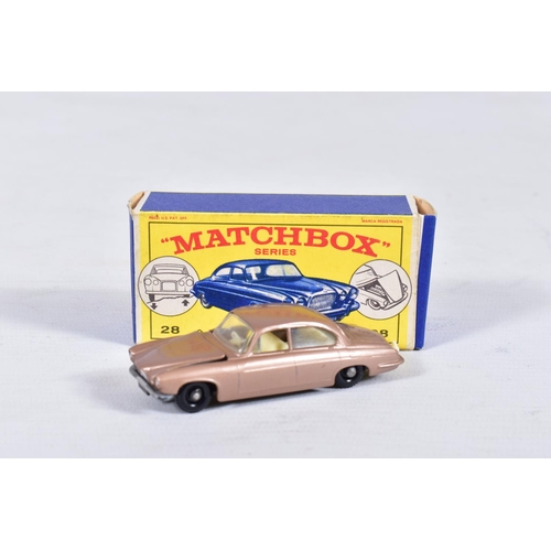 155 - SIX BOXED MATCHBOX 1-75 SERIES CAR MODELS, Rolls-Royce Silver Shadow, No.24, Jaguar Mk.10, No.28, Fo... 