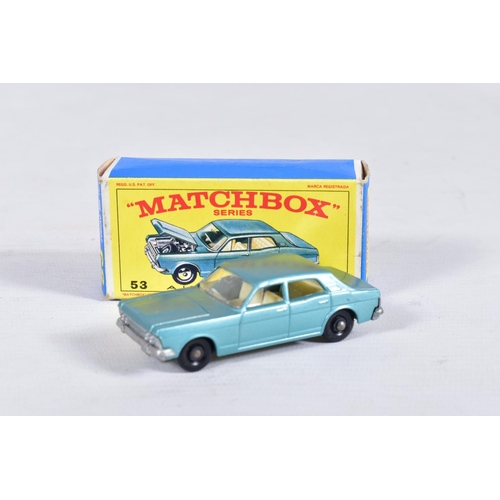 155 - SIX BOXED MATCHBOX 1-75 SERIES CAR MODELS, Rolls-Royce Silver Shadow, No.24, Jaguar Mk.10, No.28, Fo... 