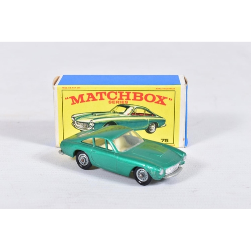 156 - FIVE BOXED MATCHBOX 1-75 SERIES CAR MODELS, Ford Mustang, No.8, Iso Grifo, No.14, Lincoln Continenta... 