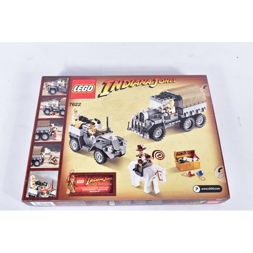 177 - TWO SEALED BOXED LEGO INDIANA JONES SETS, 'Race for the Stolen Treasure' No.7622 and 'Fight on the F... 