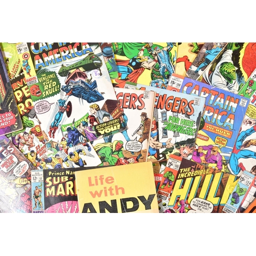 201 - A BOX OF MOSTLY MARVEL COMICS, includes small quantities of Amazing Spider-Man, Avengers, Thor, Capt... 