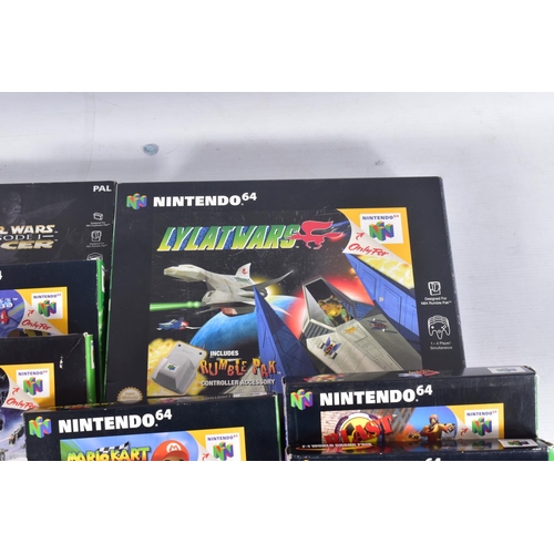 210 - A QUANTITY OF BOXED NINTENDO 64 GAMES, including Super Mario 64, Mario Kart 64, Lylat Wars (with the... 