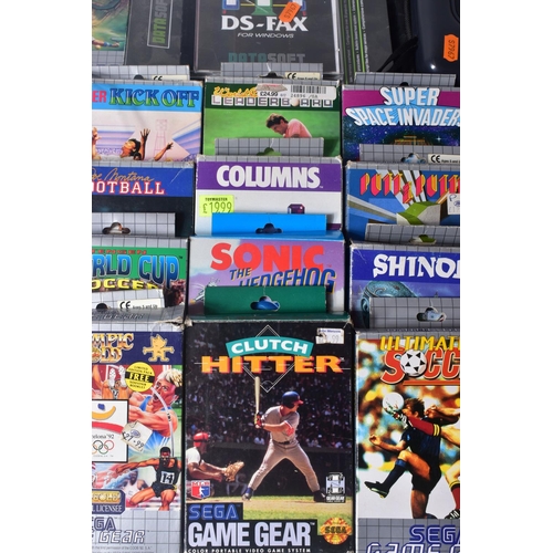 219 - A SEGA GAME GEAR, AND QUANTITY OF GAMES, games include Sonic The Hedgehog, Super Space Invaders, Shi... 