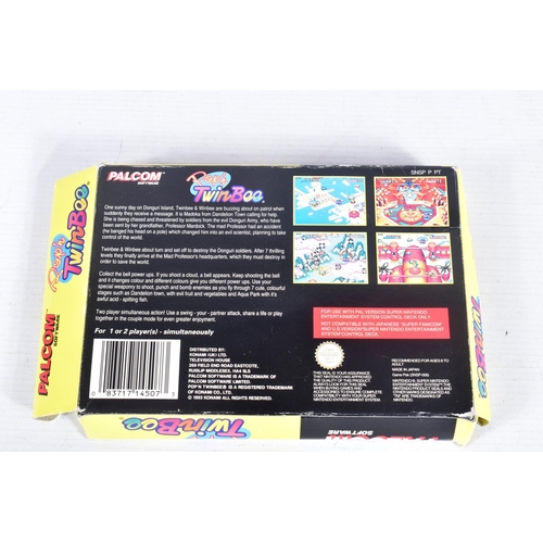 222 - POP'N TWINBEE SNES GAME BOXED, game is in its original box with its manual, condition report: box sh... 