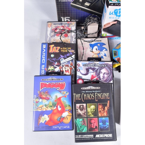 230 - BOXED SEGA MEGA DRIVE, GAMES AND MORE, lot includes a boxed sega Mega Drive, six games, two namco pl... 