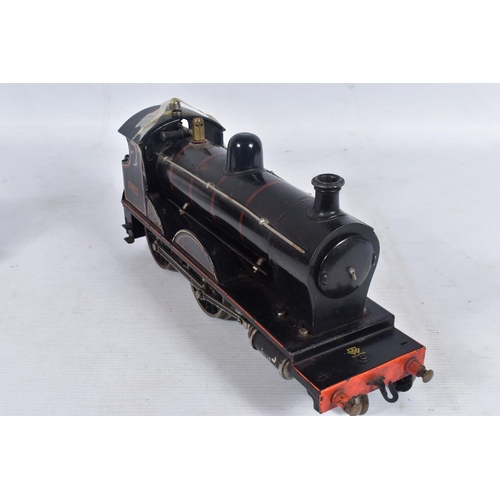 237 - A BING GAUGE ONE LIVE STEAM 4-4-0 LOCOMOTIVE AND TENDER, not tested, No.1902, lined black livery, ap... 