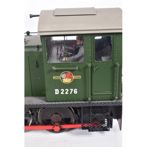 241 - A BOXED BACHMANN BRASSWORKS O GAUGE DREWRY CLASS 04 SHUNTER, No.D2276, lightly weathered B.R. green ... 