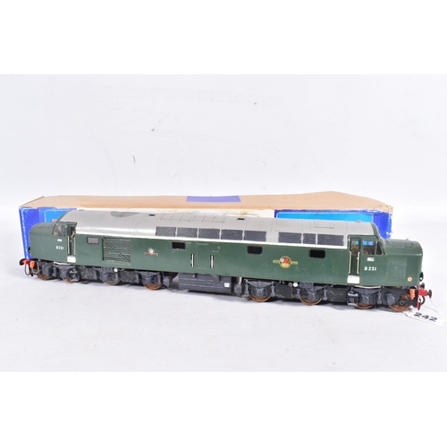 242 - A BOXED CONSTRUCTED R.J.H.  O GAUGE CLASS 40 LOCOMOTIVE KIT, 'Sylvania' No.D231, B.R. green livery, ... 