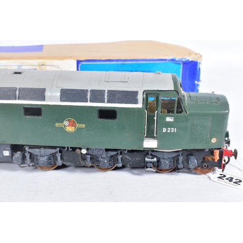 242 - A BOXED CONSTRUCTED R.J.H.  O GAUGE CLASS 40 LOCOMOTIVE KIT, 'Sylvania' No.D231, B.R. green livery, ... 