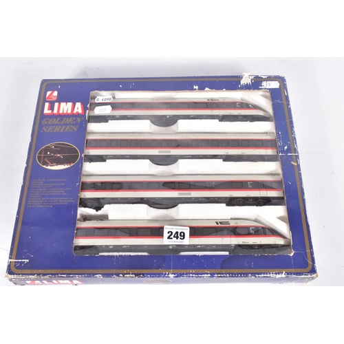 249 - TWO BOXED LIMA GOLDEN SERIES HO GAUGE D.B. IC FOUR CAR SETS, No.L149742 GP, all EX, boxes damaged