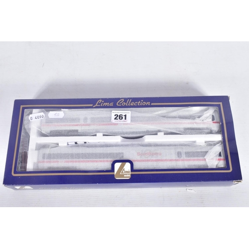 261 - A BOXED LIMA COLLECTION HO GAUGE D.B. ICE-T THREE CAR SET, No.L149933, with an additional two coach ... 