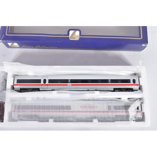 261 - A BOXED LIMA COLLECTION HO GAUGE D.B. ICE-T THREE CAR SET, No.L149933, with an additional two coach ... 