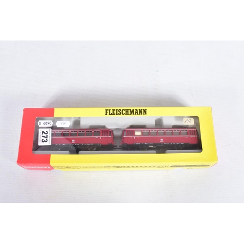 273 - THREE BOXED FLEISCHMANN HO GAUGE D.B. CLASS VT 798 TWO CAR RAILBUS SET, No.4400, with two earlier bo... 