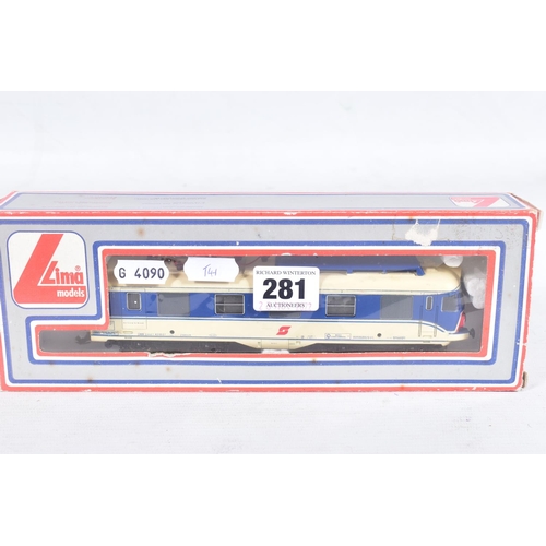 281 - A BOXED LIMA HO GAUGE O.B.B. CLASS 410 TRANSALPIN FIVE CAR E.M.U. SET, all individually boxed, power... 