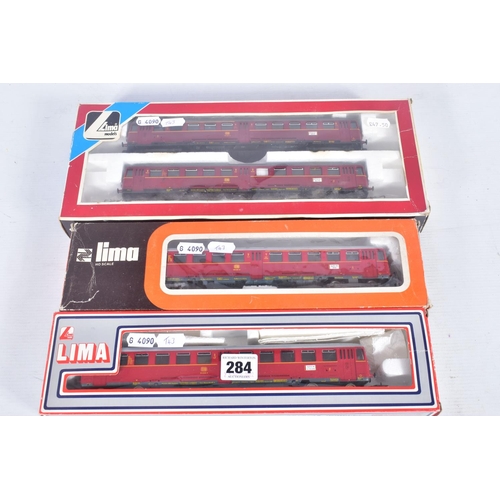 284 - A BOXED LIMA HO GAUGE D.B. CLASS 515 DIESEL RAILBUS, AND UNPOWERED CLASS 815 DRIVING TRAILER SET, No... 