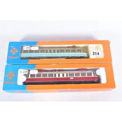 314 - TWO BOXED ROCO HO GAUGE D.B. GLASS TRAIN ELECTRIC RAILCARS, Class ET 91 No.43525 and Class 491 No.43... 