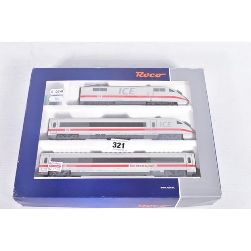 321 - A BOXED ROCO HO GAUGE D.B. ICE THREE CAR SET, No.63087, all EX with unopened accessory pack and inst... 