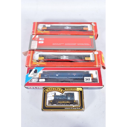 341 - FIVE BOXED OO GAUGE B.R. LOCOMOTIVES, Mainline Class 03 (37-036), Lima Class 37 (L205172), Lima Clas... 