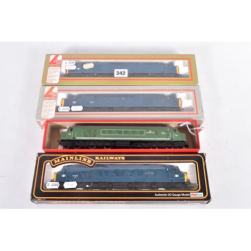 342 - FOUR BOXED OO GAUGE B.R. LOCOMOTIVES, Lima Class 40 (x 2) (L205187) and (L2025278), Mainline Class 4... 