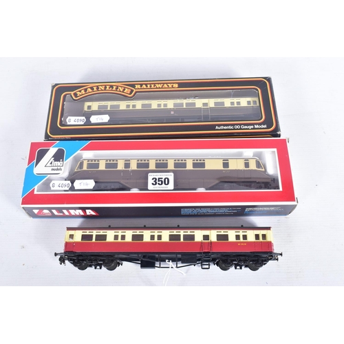 350 - A BOXED LIMA OO GAUGE G.W.R. RAILCAR, No.L205132, with a boxed G.W.R. Autotrailer (937318) and a sim... 