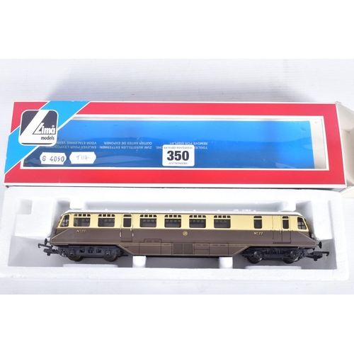 350 - A BOXED LIMA OO GAUGE G.W.R. RAILCAR, No.L205132, with a boxed G.W.R. Autotrailer (937318) and a sim... 