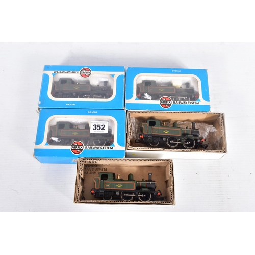 352 - FIVE BOXED AIRFIX OO GAUGE CLASS 14XX TANK LOCOMOTIVES, all are No.1466, in B.R. lined green livery ... 