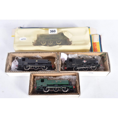 360 - FOUR BOXED GRAHAM FARISH OO GAUGE CLASS 94XX PANNIER TANK LOCOMOTIVES, all No.9410, two in G.W.R. gr... 