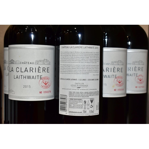 262 - CHATEAU LA CLARIERE LAITHWAITE, six bottles of the outstanding 2015 vintage and three bottles of the... 