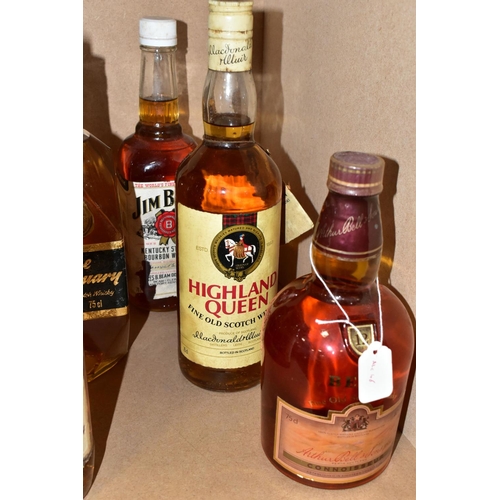 297 - WHISKY, eight bottles of blended Scotch Whisky and one bottle of Bourbon comprising one bottle of 'P... 