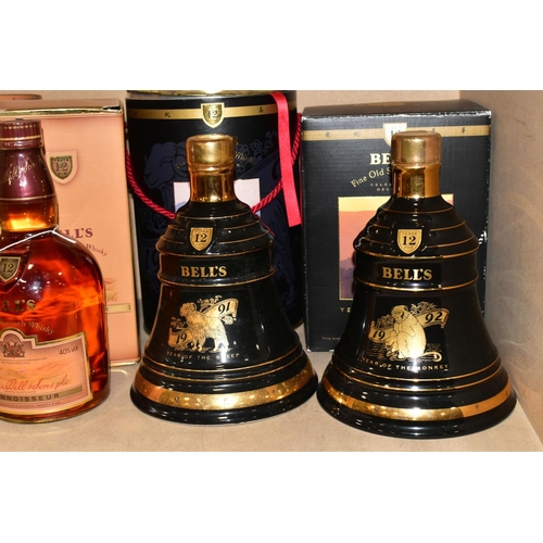 307 - BELL'S WHISKY, comprising one 12 Year Old, Fine Old Scotch Whisky in a commemorative Wade Porcelain ... 