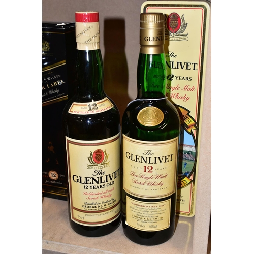 310 - WHISKY, two Single Malts and one Blend comprising one THE GLENLIVET Pure Single Malt, aged 12 years,... 