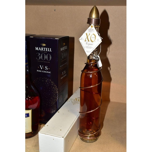 311 - COGNAC, three bottles comprising one bottle of ELIE ARNAUD DENOIX XO Cognac, 42% vol, 35cl, fill lev... 