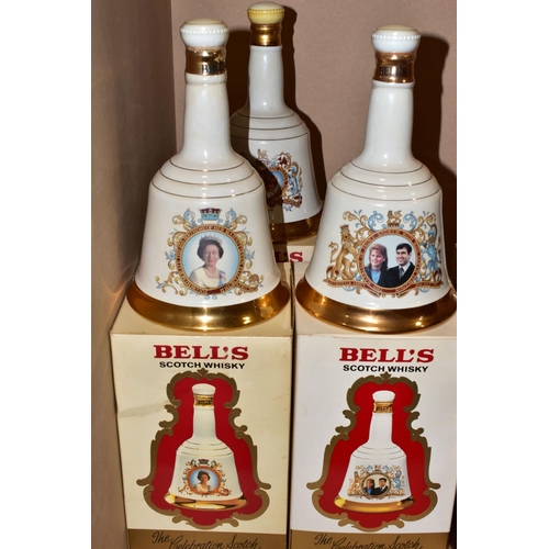 316 - BELL'S WHISKY - 'ROYAL DECANTERS' ten commemorative Porcelain Decanters of Bell's Extra Special Old ... 