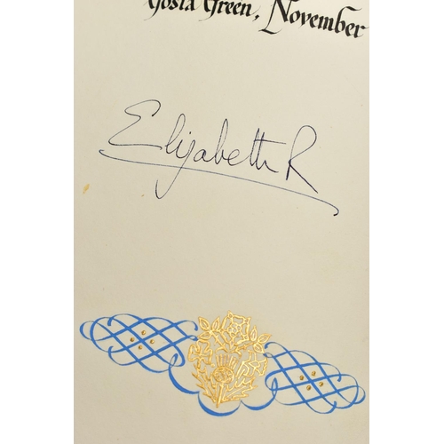 179 - H.M. QUEEN ELIZABETH II & H.R.H. PRINCE PHILLIP THE DUKE OF EDINBURGH - SIGNATURES, a signed book fr... 