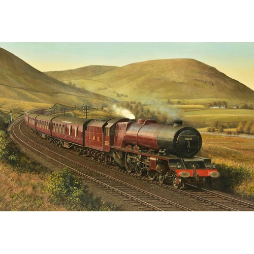 202 - GERALD BROOM (BRITISH 1944) 'LMS 6201 PRINCESS ELIZABETH',  a depiction of the Princess Royal class ... 